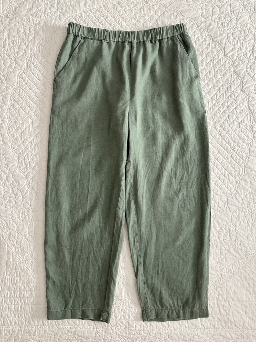 Quince 100% European Linen Cropped Wide Leg Pants Women’s Medium - Picture 9 of 10
